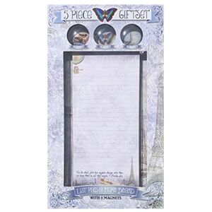 Divinity Vintage Travel Scripture List Pad & Metal Sign Memo Board w/Magnets 5pc